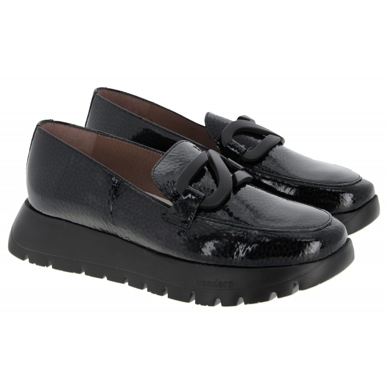 Black patent best sale platform loafers